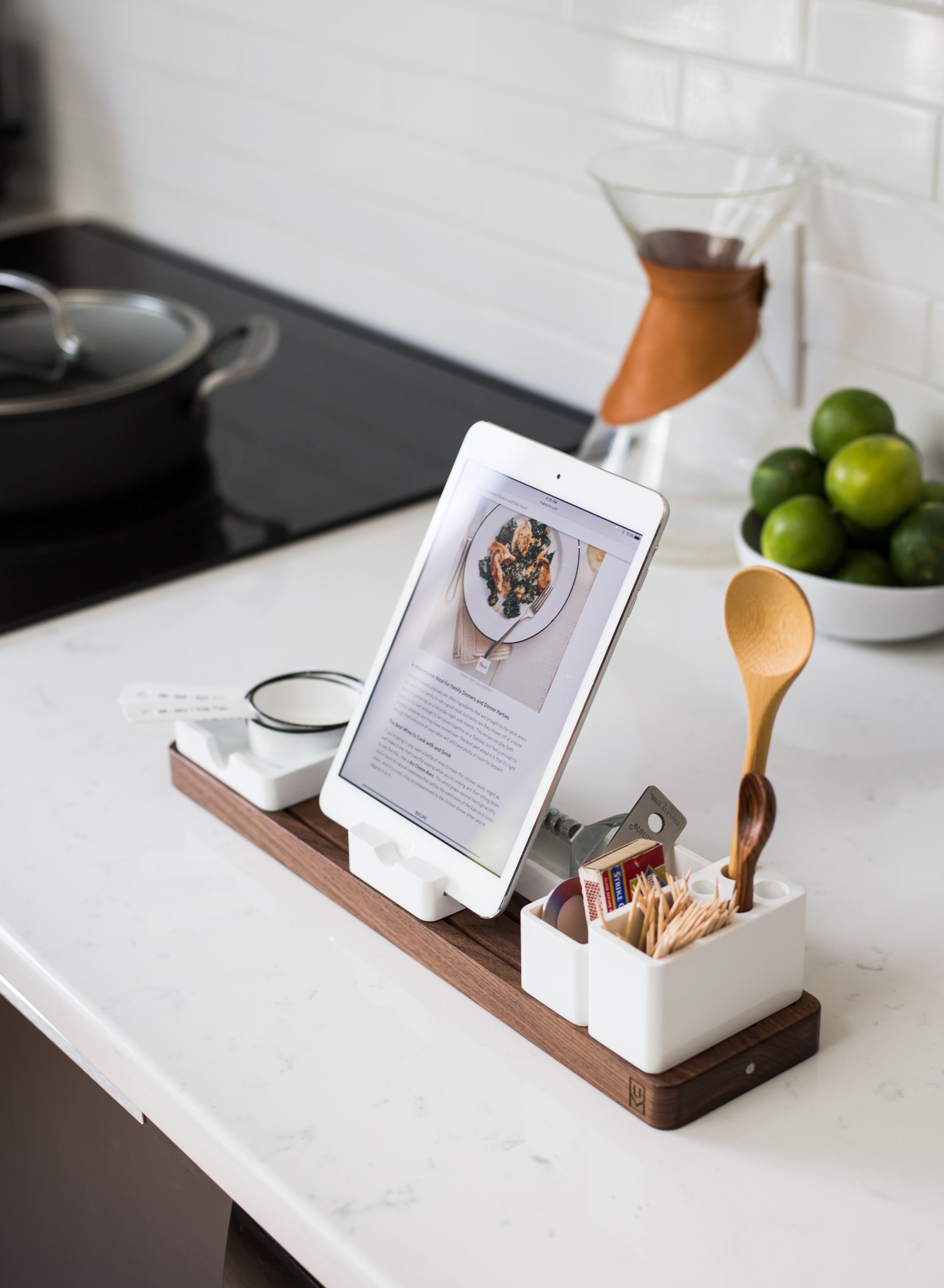 Tablet displaying recipes by Kate O'Riordan